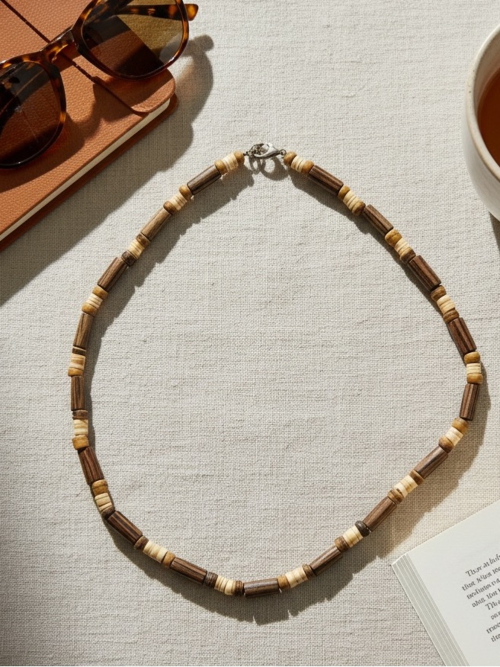 Vintage Y2K 2000s American Eagle Earthy Beaded Surfer Style Necklace